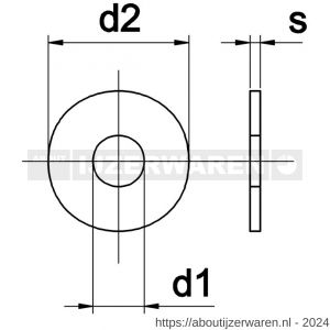 Kobout 49021A204K carrosseriering DIN 9021 RVS A2 M4 verpakt per 1000 - W50458377 - afbeelding 1