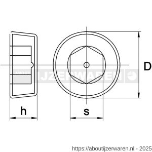 Kobout 4906A410100 afdichtstop met binnenzeskant en conische fijne pijpschroefdraad DIN 906 RVS A4 - W50489054 - afbeelding 1