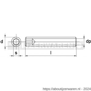 Kobout 3913ZW05030 stelschroef vlakke afschuining DIN 913 45H onbehandeld staal M5x30 - W50453871 - afbeelding 1