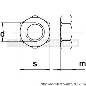 Kobout 2934EV18K zeskantmoer DIN 934 8 galvanisch verzinkt - W50457646 - afbeelding 1