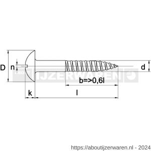 Kobout 696EV02016 houtschroef bolkop zaagsnede DIN 96 galvanisch verzinkt 2x16 - W50450180 - afbeelding 1