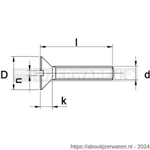 Kobout 6963MN06040 metaalschroef verzonkenkop zaagsnede DIN 963 messing vernikkeld M6x40 - W50451970 - afbeelding 1