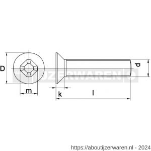 Kobout 6965EV06060 metaalschroef verzonkenkop Philipsdrive (kruiskop) DIN 965 galvanisch verzinkt M6x60 - W50452331 - afbeelding 1