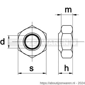 Kobout 5985EV1008 zelfborgende zeskantmoer kunststof ring DIN 985 10 galvanisch verzinkt - W50457896 - afbeelding 1