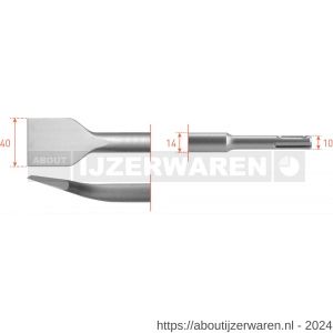 Rotec 215 SDS Plus spadebeitel gebogen 40x250 mm - W50903486 - afbeelding 1