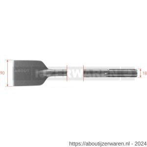 Rotec 215.1 SDS Max asfaltbeitel 90x400 mm - W50903523 - afbeelding 1