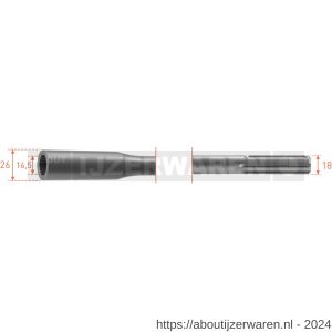 Rotec 215.1 SDS Max aardpenadapter diameter 16,5x26 mm - W50903527 - afbeelding 1