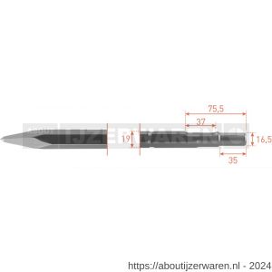 Rotec 215.3 zeskant puntbeitel 19/16,5x35 mm L=400 mm - W50903537 - afbeelding 1