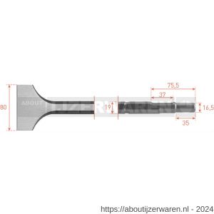 Rotec 215.3 zeskant spadebeitel 19/16,5x35 mm 80x300 mm - W50903544 - afbeelding 1