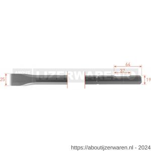 Rotec 215.35 zeskant vlakbeitel met uitsparing 19 mm 24x600 mm - W50903551 - afbeelding 1