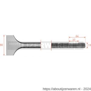 Rotec 215.35 zeskant spadebeitel met uitsparing 19 mm 80x300 mm - W50903554 - afbeelding 1