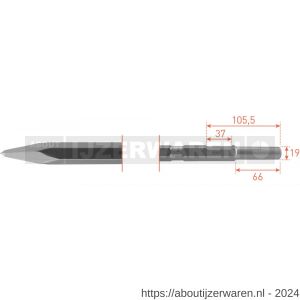 Rotec 215.4 zeskant puntbeitel 21/19x61 mm L=600 mm - W50903559 - afbeelding 1