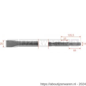 Rotec 215.4 zeskant vlakbeitel 21/19x61 mm 25x380 mm - W50903560 - afbeelding 1