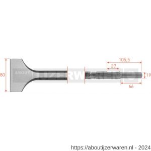 Rotec 215.4 zeskant spadebeitel 21/19x61 mm 75x300 mm - W50903564 - afbeelding 1