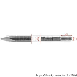 Rotec 215.5 zeskant puntbeitel 17/13x45 mm L=280 mm - W50903565 - afbeelding 1