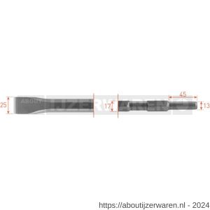 Rotec 215.5 zeskant vlakbeitel 17/13x45 mm 25x280 mm - W50903567 - afbeelding 1