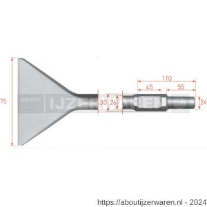 Rotec 215.52 zeskant spadebeitel 30/24x55 mm 75x400 mm - W50903572 - afbeelding 1