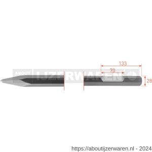 Rotec 215.6 zeskant puntbeitel met uitsparing 28 mm L=400 mm - W50903574 - afbeelding 1