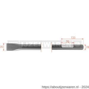 Rotec 215.6 zeskant vlakbeitel met uitsparing 28 mm 35x500 mm - W50903577 - afbeelding 1