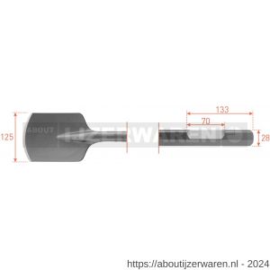 Rotec 215.6 zeskant schopbeitel vlak met uitsparing 28 mm 125x400 mm - W50903579 - afbeelding 1