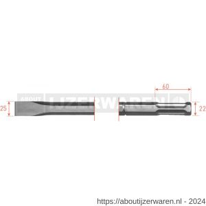 Rotec 215.65 zeskant vlakbeitel 22 mm 25x360 mm - W50903582 - afbeelding 1