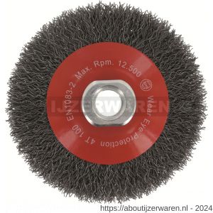 Rotec 798 kegelborstel gegolfd staaldraad M14 diameter 100x0,30 - W50910385 - afbeelding 1