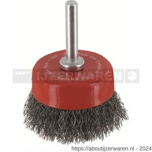 Rotec 798 komborstel op stift diameter 6 gegolfd staaldraad diameter 50x0,20 mm - W50910399 - afbeelding 1