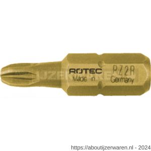 Rotec 803 schroefbit TiN C6.3 Pozidriv PZ 2Rx25 mm gereduceerd set 10 stuks - W50910475 - afbeelding 1