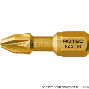 Rotec 804 torsionbit TiN C6.3 Pozidriv PZ 1x25 mm set 10 stuks - W50910491 - afbeelding 1