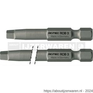 Rotec 810 krachtbit Basic E6.3 Robertson SQD 0x70 mm set 10 stuks - W50910621 - afbeelding 1