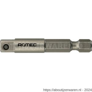 Rotec 820 adapter E6.3 > vierkant 1/4 inch met stift L=50 mm set 10 stuks - W50910882 - afbeelding 1