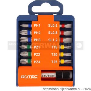 Rotec 827 bit- en bithouder-set Opti-Line bits PH-PZ-SL-TX 13 delig - W50911656 - afbeelding 1