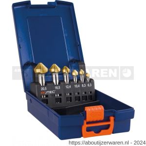 Rotec 404 verzinkfreesset 404 HSS-G TiN 6 delig M3-M10 diameter 6,3-20,5 mm - W50911261 - afbeelding 1