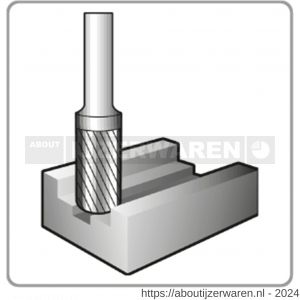 Rotec 431 HM stiftfrees model B Z7 steel-vertand diameter 9,6x19x64 mm d2=6 mm - W50906500 - afbeelding 3