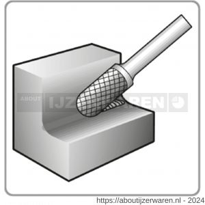 Rotec 432 HM stiftfrees model C Z6 kruisvertand diameter 9,6x19x172 mm d2=6 mm - W50906526 - afbeelding 3