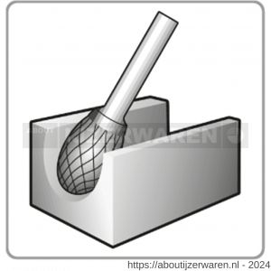 Rotec 434 HM stiftfrees model E Z6 kruisvertand diameter 9,6x16x60 mm d2=6 mm - W50906558 - afbeelding 3