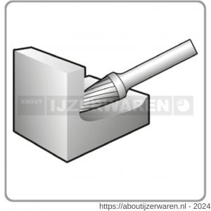 Rotec 435 HM stiftfrees model F Z6 kruisvertand diameter 12,7x25x70 mm d2=6 mm - W50906583 - afbeelding 3