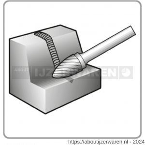 Rotec 436 HM stiftfrees model G Z6 kruisvertand diameter 16x25x70 mm d2=6 mm - W50906613 - afbeelding 3