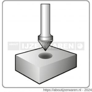 Rotec 438 HM stiftfrees model J Z6 kruisvertand diameter 12,7x11x59 mm d2=6 mm 60 graden - W50906634 - afbeelding 3