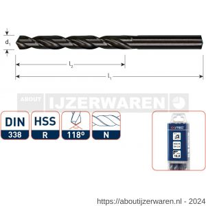 Rotec 100 HSS-R spiraalboor DIN 338 type N diameter 0,2x2,5x19 mm set 10 stuks - W50900000 - afbeelding 1