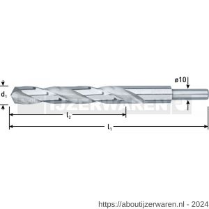 Rotec 105 HSS-G spiraalboor DIN 338 type N d2=10 diameter 12,0x101x151 mm - W50900677 - afbeelding 2