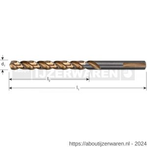 Rotec 107 HSS-G spiraalboor UNI-X DIN 338 type HD diameter 6,5x63x101 mm set 10 stuks - W50900722 - afbeelding 2