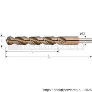 Rotec 110 HSS-E spiraalboor DIN 338 type HD-S d2=13 diameter 14,0x108x160 mm - W50900908 - afbeelding 2