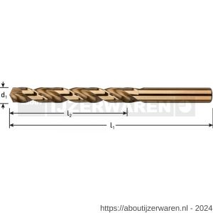 Rotec 111 HSS-E spiraalboor DIN 338 type N diameter 9,8x87x133 mm set 5 stuks - W50901056 - afbeelding 2