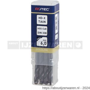 Rotec 114C HSS-E spiraalboor DIN 338 type HD-X TiAlN diameter 7,9x75x117 mm - W50901346 - afbeelding 3