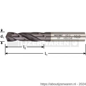 Rotec 137C HSS-E plaatwerkboor DIN 1897 type HD-X TiAlN diameter 10,5x43x89 mm - W50902025 - afbeelding 2