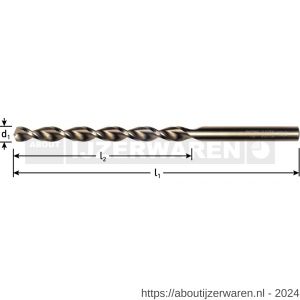 Rotec 152 HSS-E spiraalboor DIN 340 TLS 1000 diameter 1,5x45x70 mm - W50902191 - afbeelding 2