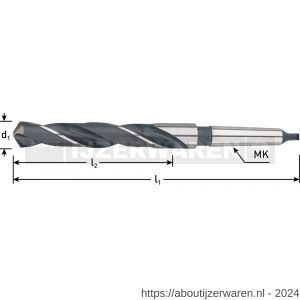 Rotec 170 HSS MK1-spiraalboor DIN 345 type N diameter 10,0x87x168 mm - W50902401 - afbeelding 2