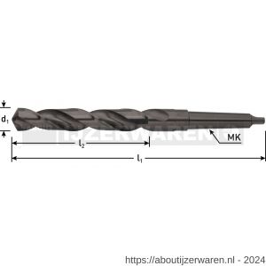 Rotec 172 HSS-G MK3-spiraalboor DIN 345 type N diameter 25,5x165x286 mm - W50902531 - afbeelding 2