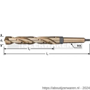 Rotec 173 HSS-E MK2-spiraalboor DIN 345 type HD-X diameter 21,5x150x248 mm - W50902580 - afbeelding 2